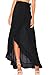 FOCUSNORM Women Mesh Wrapped Chiffon Skirt Tie Fastening See Through Beach Cover Up Flounced Skirt (One Size, Black)