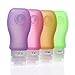Kitdine Squeezable & Refillable Silicone Travel Bottles Containers - For Shampoo, Conditioner, Lotion, Toiletries - 4 Pack (3OZ, Pink + Orange + Green + Purple)