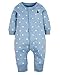 Kidsform Infant Baby Cotton Print Footless Romper Pajamas Outfits Bodysuits Playsuits Blue 12-18M