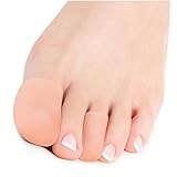 Squad Goods Silicone Toe Cap protector and finger sleeves - 6 Pieces Nude with Bonus Travel Case