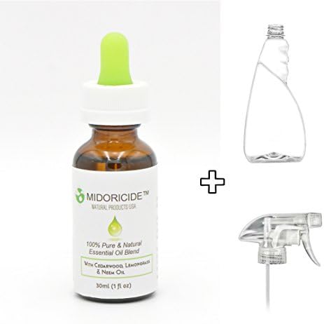 Essential Oil Blend Set from Midoricide- Cedarwood, Lemongrass &amp; Neem Oil- 1oz + 26oz PET Bottle with sprayer