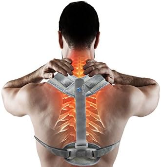 Posture Corrector for Men, Women and Teens. Adjustable, Discreet and Comfortable Design. Back Pain Relief. Clavicle Support. Corrects Slouching & Hunchback (GRAY) by AlphaMeg
