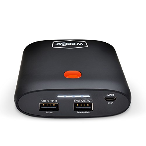 Weego Tour 10400 mah Ultra Compact Power Bank for iPhone, iPads, Samsung and More, Charges Phones-Tablets, Premium Quality, 2 Fast-Charging USB Ports, Pass-Thru Charging, 18 Month Warranty