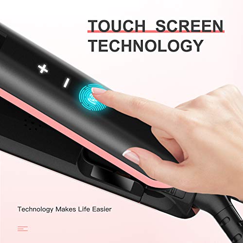 BESTOPE Professional Touchscreen Hair Straightener Ceramic Tourmaline Flat Iron for Hair with Temp Lock Function, Negative Ionic and Adjustable Temperature for All Hair Types(1 Inch)