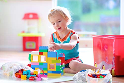 VANDOONA Toy Storage & Organization Mesh Bags Set of 12 See-Through Washable Mesh Bags & Color Coded Drawstrings. Playroom Organization, Baby Toys, Game Pieces, Toy Sets, Bathtub Toys. Size 12" x 14"