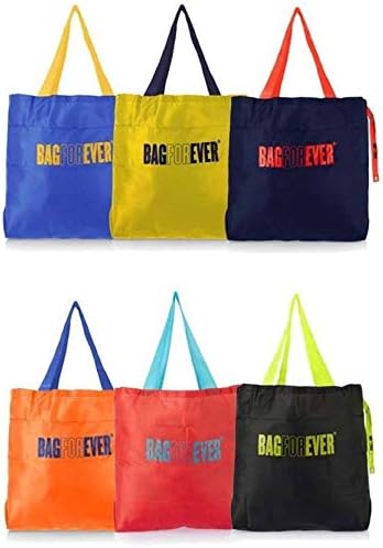 Blendmix Bagforever Polyester Reusable Foldable Long Handle Grocery Tote Bag (Multicolour)