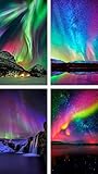 KOTWDQ 4 Pack 5d Diamond Painting Kits for Adults Kids Set Aurora Full Drill Diamond dotz for Home Wall Decor