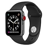 Apple Watch Band, Durable Soft Silicone Replacement iWatch Band Sport Style Wrist Strap for Apple Watch Band Series 3 Series 2 Series 1 Sport Edition (42mm M/L Black)