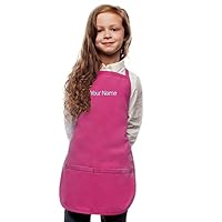 My Little Doc Personalized Hot Pink Kids Apron, Poly/Cotton Twill Fabric (Extra Large)