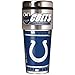 NFL Indianapolis Colts Metallic Travel Tumbler, Stainless Steel and Black Vinyl, 16-Ounce