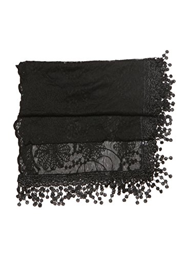 Women's lightweight Feminine lace teardrop fringe Lace Scarf Vintage Scarf Mesh Crochet Tassel Cotton Scarf for Women