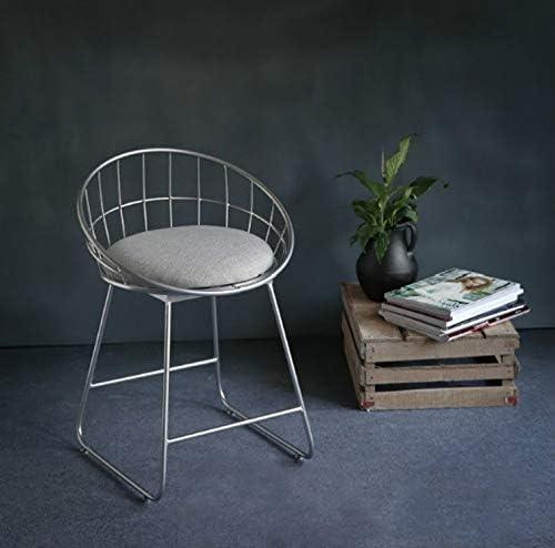 Dongdexiu Garden Furnitures Simple High Stool Creative Casual Nordic Ring Cafe bBar Table and Chair, Size:High 65cm(Matt Black) (Color : Silver White)