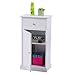 Giantex Storage Floor Cabinet with Drawer and Single Shutter Door for Living Room, Bedroom and Bathroom Organizer Cupboard Shelf, White