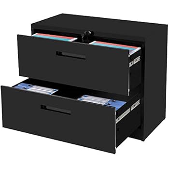 Amazon Com 2 Drawer Lateral File Cabinet Black Lockable Heavy