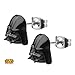 Disney Star Wars Stainless Steel Black IP 3D Darth Vader Stud Earrings