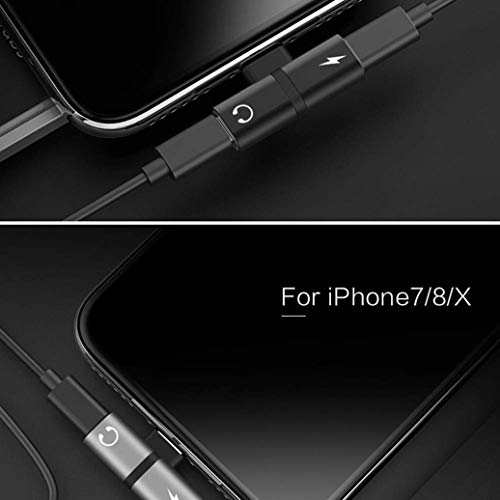 qinfeng for iPhone Headphone Jack Adapter for iPhone 8/8 Plus/Xs/Xs Max/XR/ 7/7 Plus Earphone Splitter for iPhone Adaptor Dongle 2 in 1 Charger + Aux Connector Charger Cable Support All iOS System - Thumbnail 7