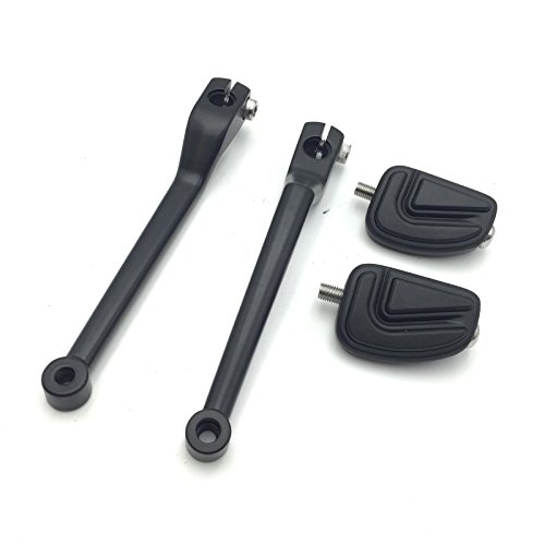HTT Group Motorcycle Matte Black 2 PCs Billet Style Heel/Toe Shift Lever Gear Shift Foot Lever with Airflow Shifter Pegs For Harley FL Softail Touring Trike FLST FLT Road King Street Glide CVO