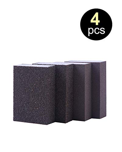 S SATC Sanding Sponge 4 x 2.8 x 1 Inch Sandpaper Block 4 PCS Sanding Blocks 60/80/120/220 Grit Sandpaper Block Wet Sanding Sponge Sand Sponge - Thumbnail 6