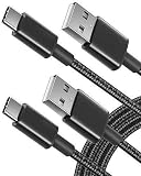 Micro USB Cable Android, Sync and Fast Charging, Nylon Braided Samsung USB Cable - Android Charger Cable Compatible Samsung Galaxy - Grey