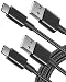 Micro USB Cable Android, Sync and Fast Charging, Nylon Braided Samsung USB Cable - Android Charger Cable Compatible Samsung Galaxy - Grey