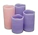Adoria Advent Flameless LED Candles Set 4-Real Purple and Pink Pillar Candles Battery - 3pcs Purple(Tall 4/5/6 Inch) and 1pc Pink(Tall 6 Inch)-Unscent -Color Changing,Home Decor. Camping, Praying