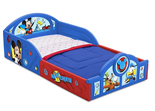 Disney Mickey Mouse Deluxe Toddler Bed with Attached Guardrails