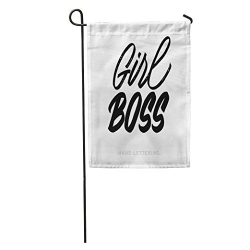 Semtomn Seasonal Garden Flags 12" x 18" Woman Black Power Girl Boss Quote Planners White Text Outdoor Decorative House Yard Flag