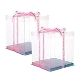 2 Layer Tall Transparent Cake Box 8" Bakery Carrier