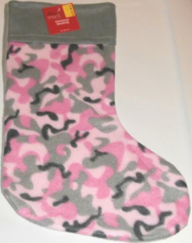 Pink, Gray, and Black Camouflage Christmas Stocking