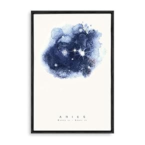 Framed Canvas Wall Art - Constellation Aries - Giclee Painting Wall Art for Bedroom Living Room Home Decoration - 16x24 inches