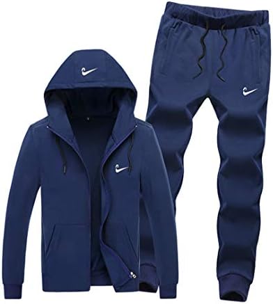 Fashionmy Men's Tracksuit Sports Hoodies 2 PCS Top+Pants Casaul Running Jogger