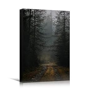 signwin Canvas Wall Art Foggy Trees Cool Dramatic...