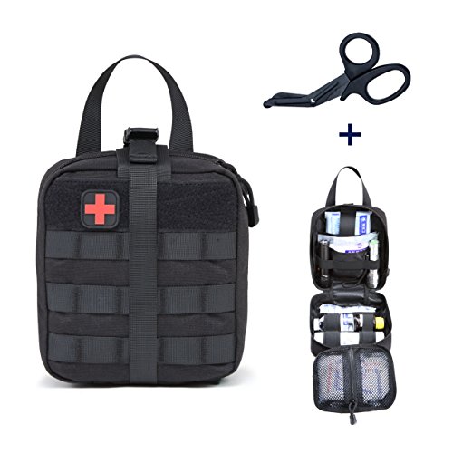 HR-International Tactical MOLLE Medical Pouch EMT First Aid Utility Pouch with Shear 1000D Nylon