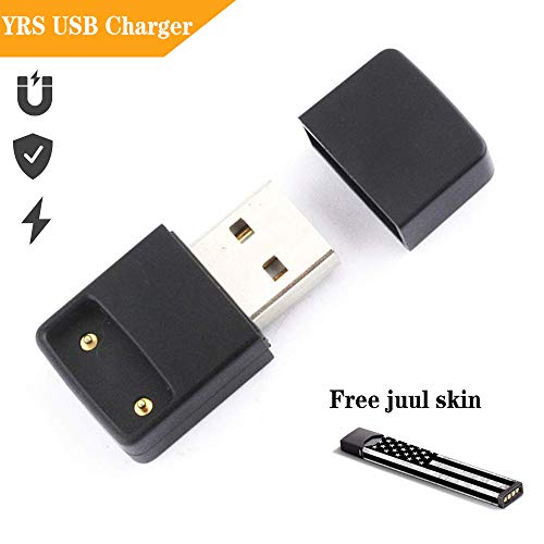 Magnetic USB Charger,Portable and Fast Charger -A Free Skin (Device not Included) (Black)