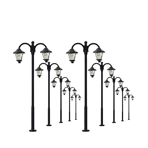 Evemodel 10 Stk. LED Parklaternen Lampen Beuchtung 60mm 1:87 Spur H0 Minigarten Puppenhaus Dekor DIYcraft