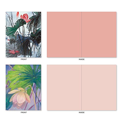 M6728OCB Floral Harmony: 10 Assorted Blank All-Occasion Note Cards Featuring Bright and Brilliantly Hued Floral Images, w/White Envelopes.