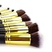 Dermatique Makeup Brushes, 10pcs Professional Makeup Brush Set, Premium Synthetic Kabuki Foundation Face Powder Blush Eyeshadow Brushes Makeup Brush Kit (Gold)