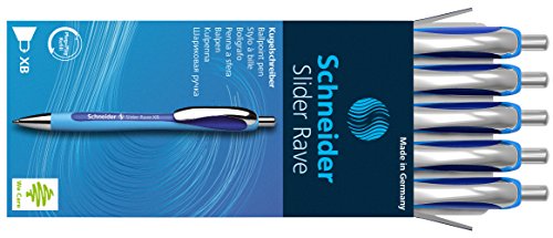 Schneider Slider Rave & Memo Ballpoint Pens - 3+1 Pack Blue Ink XB Point Pens
