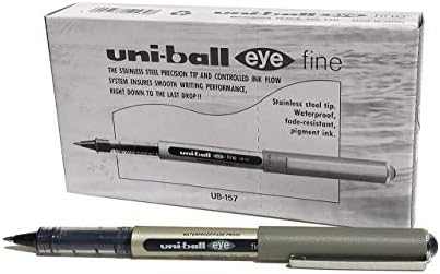 uni-ball UB-157 Box of 12 Eye Fine Ballpoint Pens, Uni Super Ink