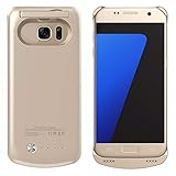 Galaxy S7 Charger Case, Maxdara 4500 mAh Portable External Backup Battery Charger Cover Case Pack for Samsung Galaxy S7 Rechargeable Power Bank Case (Golden)