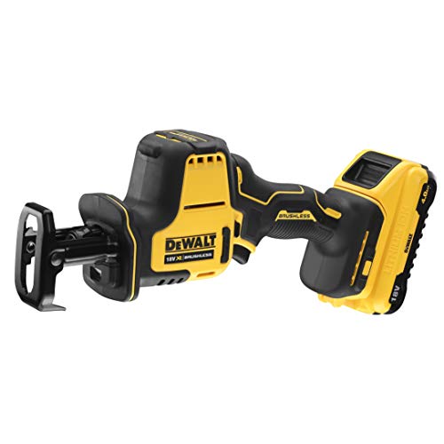 Dewalt 18 Volt Akku Kompakt-Säbelsäge DCS369NT (bürstenloser Motor, elektronische Hubzahlregulierung, werkzeugloser…