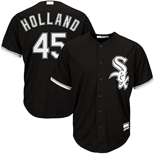 Fstylers Men's White Sox Holland Alternate Black Replica Baseball Jersey (M)