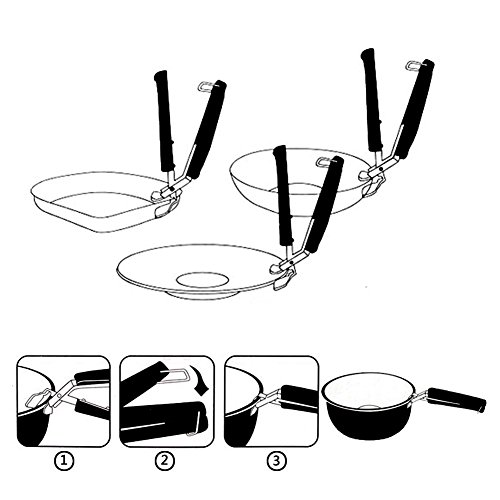 Amytalk 2Pack Bowl Clip Gripper Clips Retriever Tongs for Lifting Hot Dishs Bowl Pot Pan Plate from Instant Pot Microwave Oven Air Fryer, 304 Stainless Steel, Black