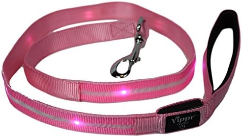 Yippr LED Dog Leash - USB Rechargeable Light Up Dog Leash – 7 Colors (Blue, Green, Orange, Pink, Red, Yellow, White) – Dog Leashes With Light Increases Safety for Walking Your Pet