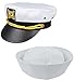 4E's Novelty Yacht Captain Hat with White Sailor Hat - Fits Adults Men & Women - for Costume, Birthday Party, Cruise Ship, Yacht Boat Party, Nautical Bachelorette & Bachelor Party Hats Supplies