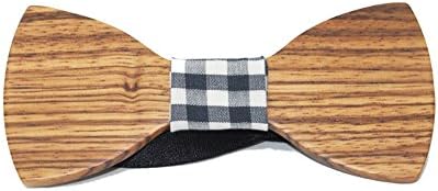KOOWI Creative Handcrafted Men's Wooden Bow Tie Handmade Wood Necktie for Wedding or Daily Wear (Pack of 1)