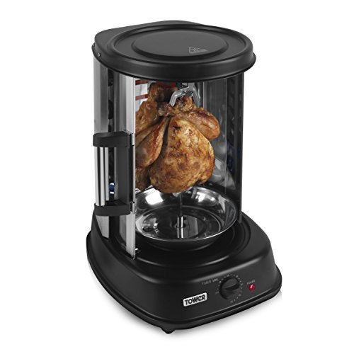 Tower T14005 Rotating Vertical Rotisserie Grill with Sliding Glass Door