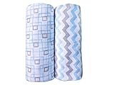 100% Cotton Muslin Swaddle Blanket (2 Pack) for Baby Boys | 47