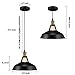 Salking Metal Industrial Pendant Light, Vintage Barn Hanging Lamp, Modern Iron Pendant Lighting, Oil Rubbed Black Finish, Ceiling Light/Dining Room Lamp - 3 Pack