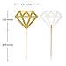 Topoox 50 Pack Gold Glitter Diamond Ring Donut Toppers Cupcake Picks for Bridal Shower Engagement Party Decorations